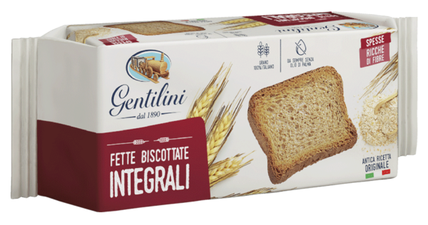 Gentilini Fette Biscottate Integrali Spesse e Ricche di Fibre 175g