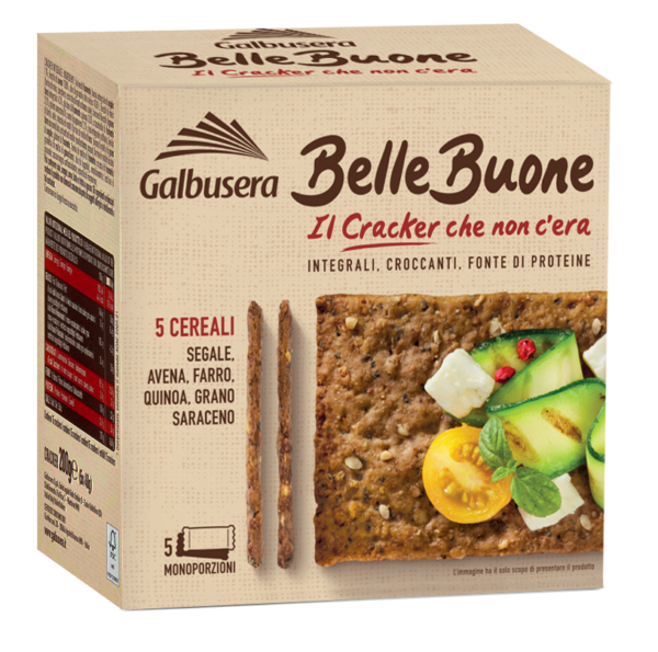 Galbusera BelleBuone Cracker Integrale ai 5 Cereali 200g