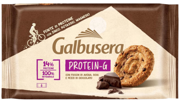 Galbusera Protein-G Frollini Integrali con Cioccolato, Avena e Soia 300g box