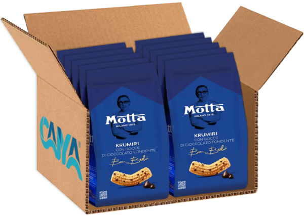 Motta Biscotti Krumiri con Gocce di Cioccolato Fondente 290g box