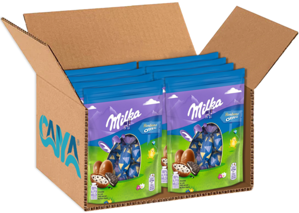 Milka Bonbons Oreo Ovetti Latte e Biscotto 86g box