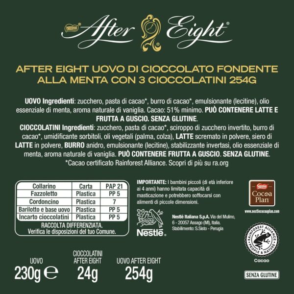 After Eight Uovo al Cioccolato Fondente alla Menta 254g