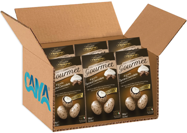 Crispo Ovetti Confettati Gourmet Cioccolato Fondente al gusto box