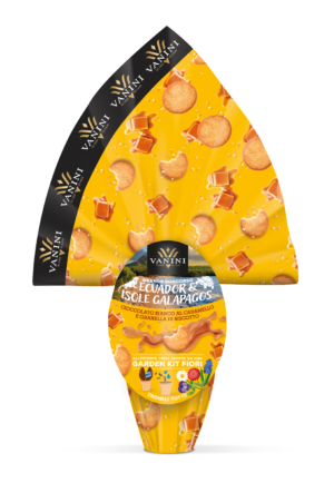 Vanini Uovo al Cioccolato Bianco al Caramello e Biscotto con Kit Orto 280g