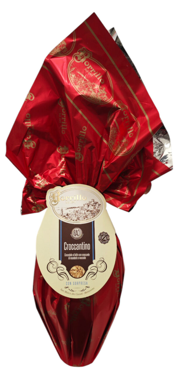 Borrillo Dolciaria Uovo CROCCANTINO Cioccolato a Latte Mandorle e Nocciole 400g