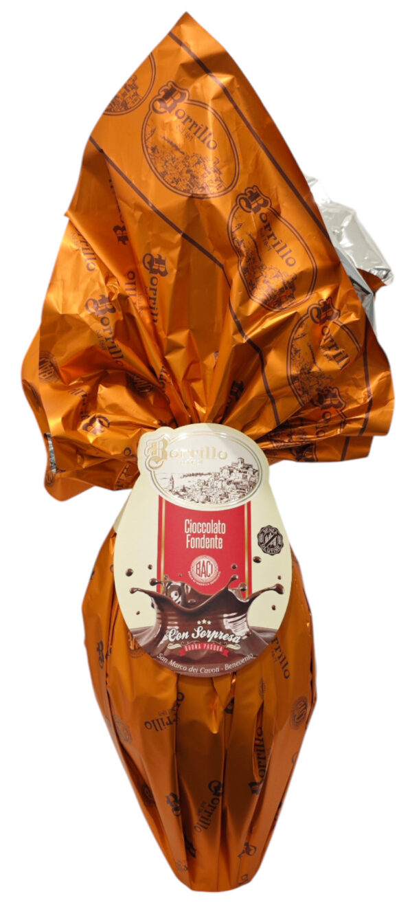 Borrillo Dolciaria Uovo Gigante al Cioccolato Fondente con Sorpresa 500g
