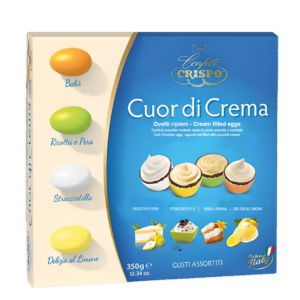 Crispo Cuor di Crema Ovetti Di Cioccolato Fondente Confettati Ripieni Gusti Assortiti 350g