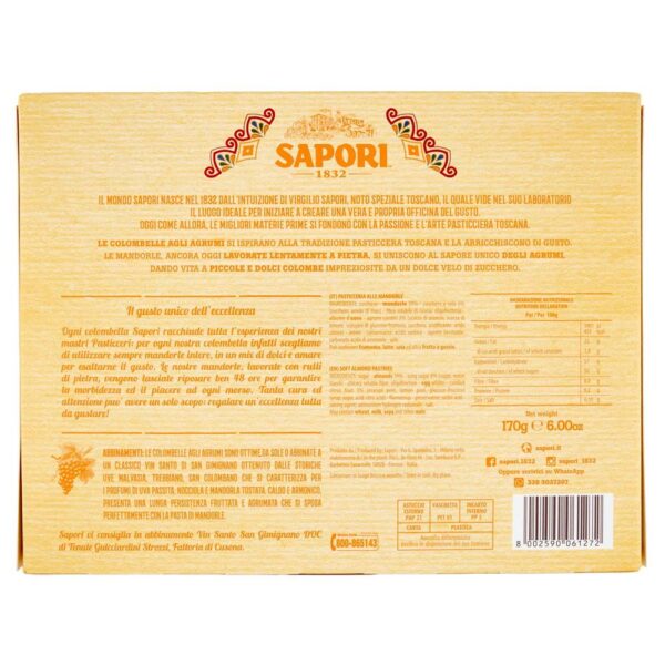 Sapori Colombelle Mandorla agli Agrumi 170g retro