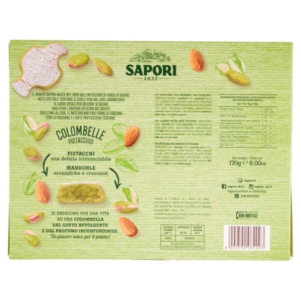Sapori Colombelle Mandorla al Pistacchio 170g retro