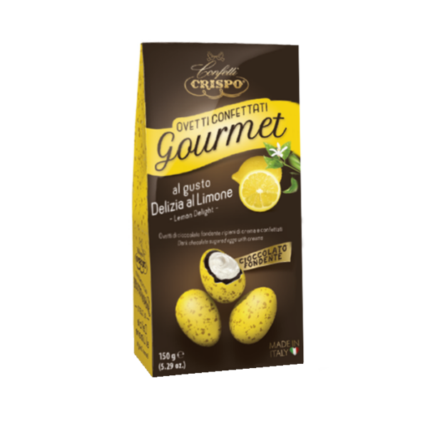Crispo Ovetti Confettati Gourmet Cioccolato Fondente e Delizia al Limone 150g