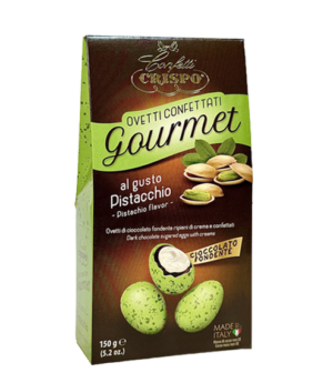 Crispo Ovetti Confettati Gourmet Cioccolato Fondente e Pistacchio 150g