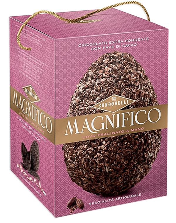Condorelli Magnifico Uovo con Cioccolato Extra Fondente e Fave di Cacao 230g