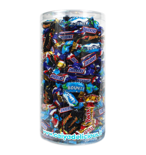 Cilindro Miniatures Mix con Bounty, Mars, Snickers e Twix 2kg