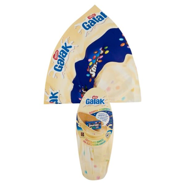 Galak SMARTIES Uovo al Cioccolato Bianco con Doppia Sorpresa 240g