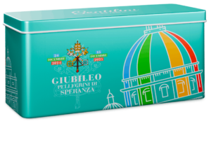 Gentilini Biscottiera Giubileo Pellegrini di Speranza con Biscotti Osvego 750g