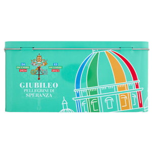 Gentilini Biscottiera Giubileo Pellegrini di Speranza con Biscotti Osvego 750g