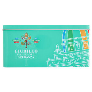 Gentilini Biscottiera Giubileo Pellegrini di Speranza con Biscotti Osvego 750g