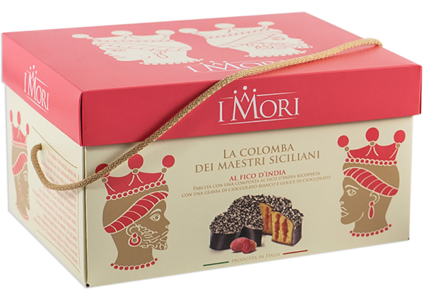 I Mori Colomba Artigianale con Crema al Fico D'India e Copertura di Glassa al Cioccolato Bianco 900g