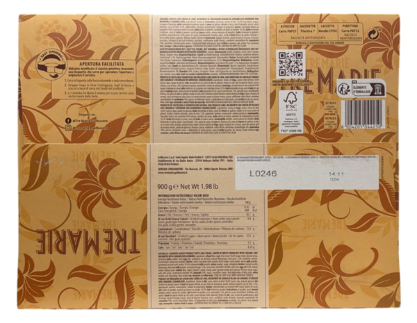 Tre Marie Colomba Caramel Dorè con Caramello e Mandorle 900g ingredienti