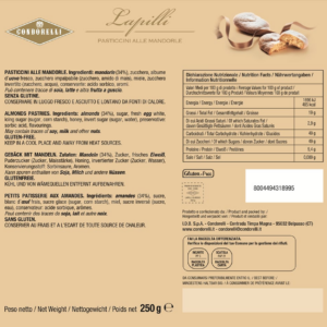Condorelli Lapilli Pasticcini alle Mandorle 250g ingredienti