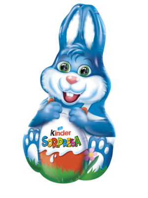 Kinder Coniglio di Pasqua, Figura Cava Pasquale, Cioccolato a Latte con Sorpresa 133g