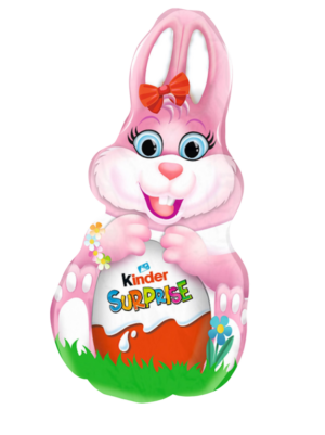 Kinder Coniglio di Pasqua Rosa, Figura Cava Pasquale, Cioccolato a Latte con Sorpresa 75g