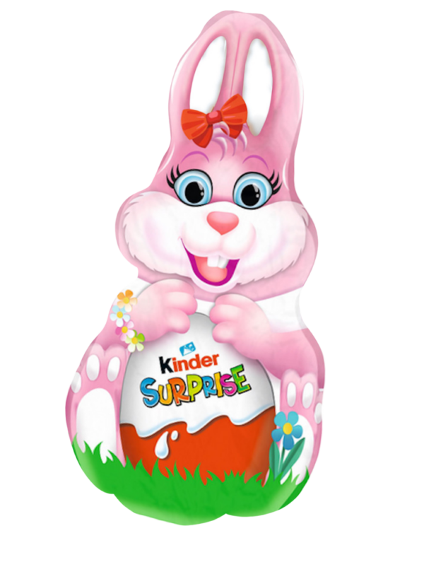 Kinder Coniglio di Pasqua Rosa, Figura Cava Pasquale, Cioccolato a Latte con Sorpresa 75g