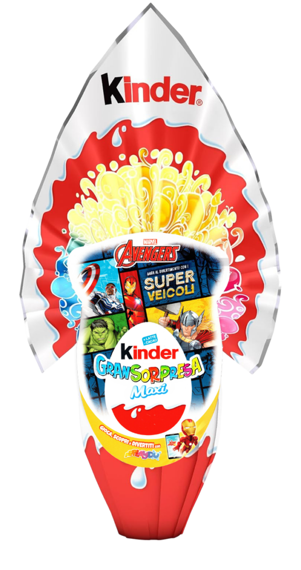 Kinder GranSorpresa Maxi Avengers Veicoli Uovo di Cioccolato al Latte 220g