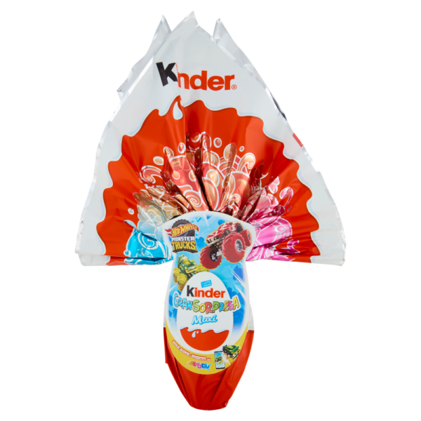 Kinder GranSorpresa Maxi Hot Wheels Uovo di Cioccolato al Latte 220g
