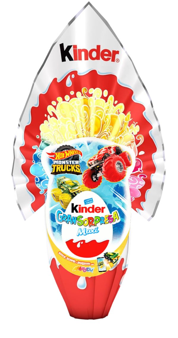 Kinder GranSorpresa Maxi Hot Wheels Uovo di Cioccolato al Latte 220g
