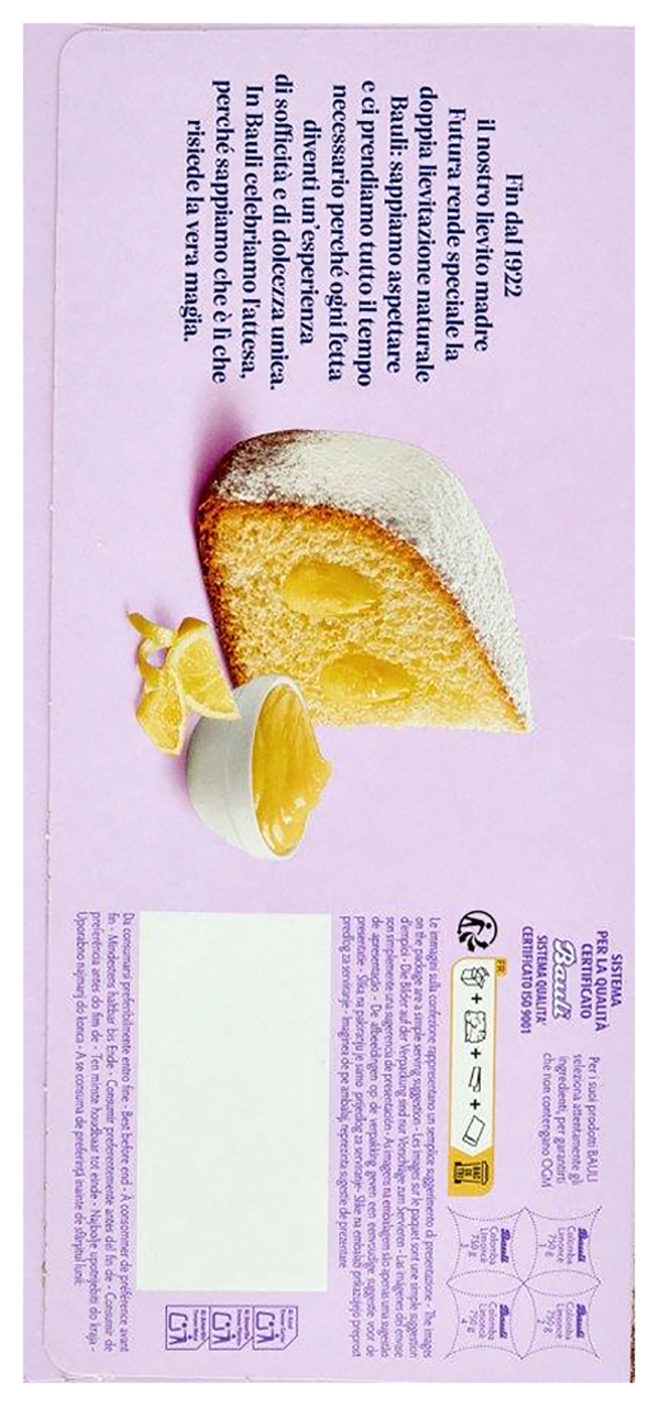 Bauli Limoncè Colomba con Farcitura Delicata al Gusto di Crema ai Limoni 750g