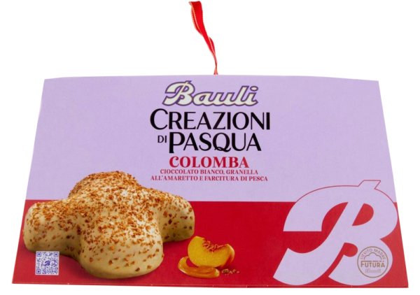 Bauli Creazioni di Pasqua Colomba al Cioccolato Bianco, Farcitura di Pesca e Granella all'Amaretto 750g