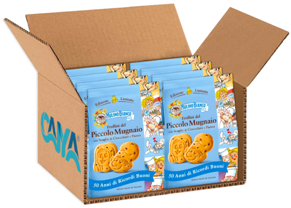 Mulino Bianco Frollini del Piccolo Mugnaio con Scaglie di Cioccolato e Panna 300g box