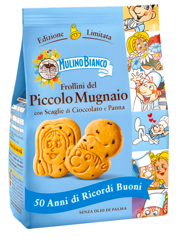 Mulino Bianco Frollini del Piccolo Mugnaio con Scaglie di Cioccolato e Panna 300g