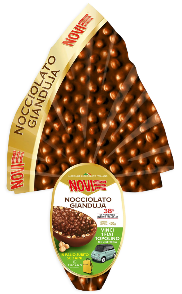 Novi Uovo Nocciolato Gianduja al Cioccolato con Nocciole Gianduia e Intere 450g
