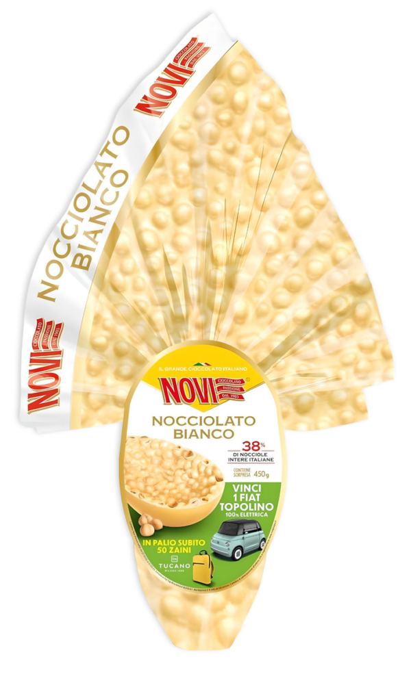 Novi Uovo Nocciolato Bianco con Nocciole Intere Italiane 450g