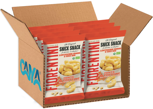 Fiorentini Snick Snack Bio Cornetti di Riso con Lenticchie Rosse e Ceci 45g box