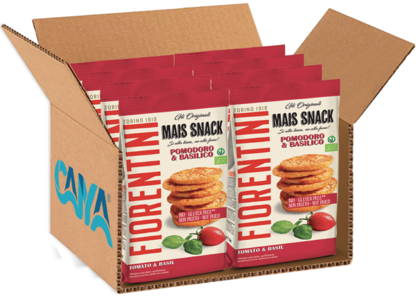 Fiorentini Mais Snack Bio Mini Gallette al Pomodoro e Basilico 50g box