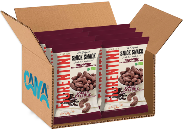 Fiorentini Snick Snack Cornetti al Riso Nero con Sale Rosa dell'Himalaya 45g box