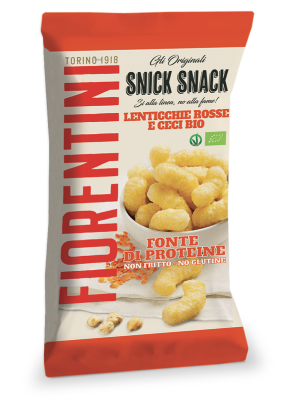 Fiorentini Snick Snack Bio Cornetti di Riso con Lenticchie Rosse e Ceci 45g
