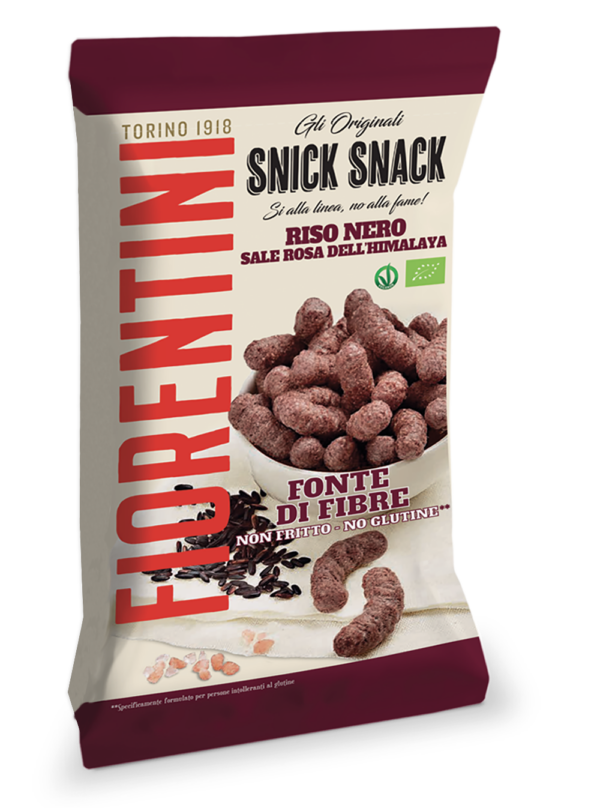 Fiorentini Snick Snack Cornetti al Riso Nero con Sale Rosa dell'Himalaya 45g