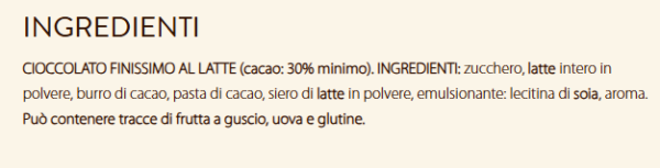 Witor's Uovo Il Signore degli Anelli di Cioccolato al Latte con Sorpresa 240g ingredienti
