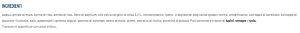 NutriFree Panfette Senza Glutine e Senza Lattosio ingredienti