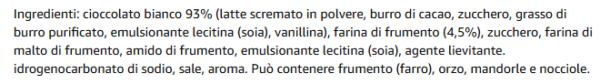 Ferrero Kusschen Coniglietto Bacio al Cioccolato Bianco Croccante 72g ingredienti