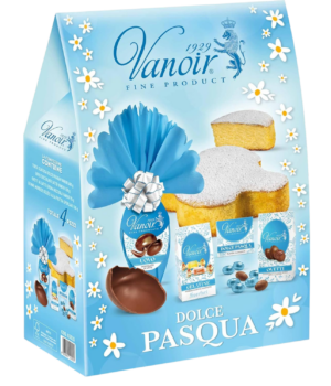 Vanoir Cuspide Dolce Pasqua 4 Pezzi: Uovo, Torta, Ovetti e Caramelle