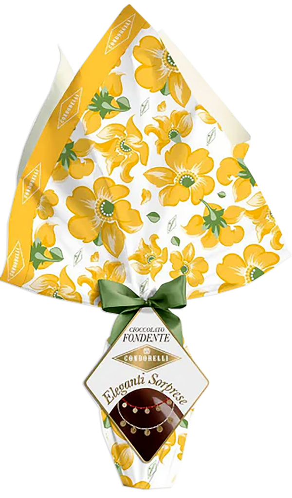 Condorelli Uovo Flora Maxi di Cioccolato Extra Fondente con Elegante Sorpresa 350g