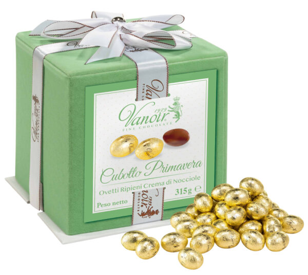 Vanoir Cubotto Primavera con Ovetti al Cioccolato e Nocciola 315g verde
