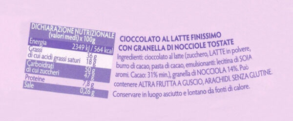 Bauli Uovo Grandi Firme LUI NOCCIOLA e Raffinata Sorpresa 300g ingredienti