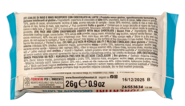 Fiorentini ChocoSi Fette Croccanti di Riso e Mais Cioccolato Latte retro
