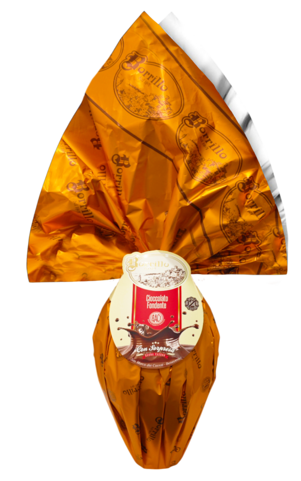 Borrillo Dolciaria Uovo Gigante al Cioccolato Fondente con Sorpresa 500g